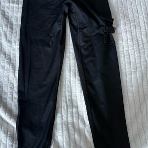 Black Pants with Side Buckle Detail